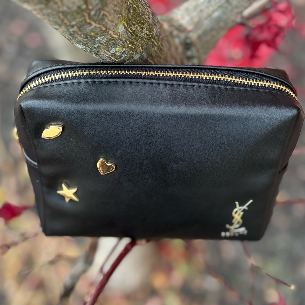 Yves Saint Laurent Black Cosmetic Bag with Gold Charm Accents! Limited edition - Picture 4 of 9